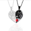 Chains Rock Skull Pendant Men's Fashion Titanium Steel Punk Style Retro Magnetic Splicing Love Hip Hop Couple Necklace