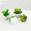 Decorative Flowers PVC Mini Simulation Flocking Succulents Plant Bonsai Ceramic Potted Home Garden Decoration Flower Arrangement Accessories