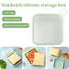 Dinnerware Sets Reusable Silicone Sandwich Case Portable Toast Bento Box Snack Student Office Worker Lunch Microwave Oven Safe