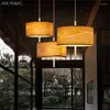 مصابيح قلادة JW Nordic Modern Wood Wood Lights Wooden Hang Lamp لمرض غرفة المعيش