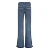 Jeans da donna Jeans a vita bassa retrò da donna Pantaloni lunghi a gamba dritta con motivo a stella con tasche Primavera e autunno Pantaloni bootcut blu S / M / L L230316