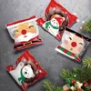 ギフトラップ100pcsクリスマスキャンディークッキービニール袋自己粘着ビスケットスナックベーキングパッケージバッグナビダッドイヤーパーティー用品
