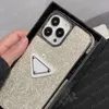 Modische Glitzer-Bling-Handyhülle für iPhone 14 14pro 13 13pro 12 12pro 11 Pro Max, klassisches Dreieck, Designer-Schutzhülle, stoßfeste Abdeckung