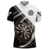 Herrpolos Tessffel Fashion Sports Darts Beer Club Games 3DPrint Summer Polo Shirts Streetwear Short ärmar T-shirts Casual Clothing 418