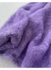 Maglioni da donna Raccoon Velvet Purple Maglione da donna Autunno/Inverno 2023 European Station Chic Lazy Cashmere