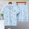 Herren-Nachtwäsche, Herren-Pyjama-Set, Sommer-Kurzarm-Nachtwäsche, 2-teilig, lässige Loungewear-Pyjama, 5XL, Homewear, Hombre, Pijama, Anime-Roomwear, 230317