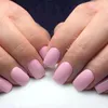 False Nails 24Pcs Short Square Press On Fake With Jelly Glue Shine White Artificial DIY Full Cover Finger Manicure Tool