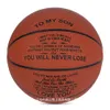 Palline da basket incise Regali per figlio con To My Words Basketabll Misura standard 7 Pallone da allenamento in pelle PU Compleanno di Natale 2303008