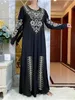 Abbigliamento etnico Musulmano Africa Medio Oriente Abaya Donna Kaftan Tessuto di seta di ghiaccio Abito lungo a maniche lunghe ricamato tradizionale Islamico 230317