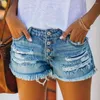 Dames Jeans Denim Shorts Sexy Casual Dames Dames Gat Korte kapsels voor dames ouder dan 60 Trekkoord met zakken