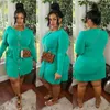 Casual Dresses Alszml Simple Pure Color Long Sleeve Single-Breasted Skinny Dress Sexig Tight Club Party Lady Mini