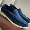 Loro Piano Piana Chaussures Contrôles Charmes Real Walking Photo Designer Suede LP LOCES DE MADE ECHELLIS