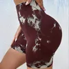 Leggings voor damesschrikken Butt Sport Short Tie Dye Yoga Shorts For Women Fitness Gym Shorts Naadloze Zomertrook High Taille Leggings Sportswear 230317