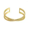 Bracelet évider manchette bracelets pour femmes Couple femme dames couleur or jaune bijoux à breloques dubaï luxe mode Punk