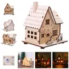 Décorations de noël lumière LED maison en bois lumineuse cabine scintillante fée nuit lampe pendentif accessoire bougie cadeau noël