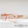 2023 New High Quality F Family Frameless Cat Eye Women's Network Red Wind INS Same Style Ultra Light Sunglasses Men's Fashion FE40066