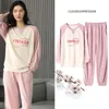 Vections de sommeil pour femmes automne 100% coton pyjama élégant ensembles pyjamas dessin animé imprimé long pijama mujer nightsuit home salon 230317