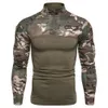 T-shirts pour hommes Camouflage tactique T-shirts athlétiques à manches longues Hommes Vêtements militaires Chemise de combat Costume de l'armée d'assaut 230317
