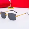 Designer Red Sunglasses For Women Man Sun glasses Fashion Classic Rimless Gold Metal Frame Cart Eyeglasses Goggle Outdoor Beach Multiple Styles With original box