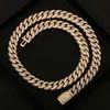 Selling Fashion Jewelry Iced Out Metal Material Brass Men Hip Hop Zircon Cuban Link Chain Necklace