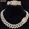 Strands Strings Hombres Mujeres Hip Hop Collar de cadena para fiesta de moda 20 mm de ancho Rombo Cadenas cubanas Collar Hiphop Iced Out Bling joyería 230317