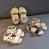 Sandalen Kuppelkameras Kinder Sommer Studenten Wohnungen Kleine Mädchen Mode Strand Sandalen Prinzessin Kleid Party Weave Weiche Sohle Schulmädchen Römische Schuhe G02194 Z0331