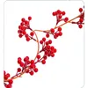 Decorative Flowers Year Xmas Tree Wedding Ornament Po Props Christmas Garland DIY Hanging Wreath Red Berry Vine Artificial Plants