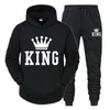 Herrspårspår King Tracksuit Set Winter Hoodies Pants 2 Piece Running Autumn Sweatshirt Sport Joggers Sweatpants Passar Male 230317