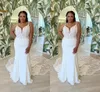 African Nigerian Mermaid Wedding Dresses for Bride Plus Size Lace Applique Spaghetti Straps Chapel Train Satin Bridal Gowns Custom Made Vestidos De Noiva