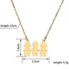 Chains Stainless Steel Necklace Brother Sister Family Necklaces Jewelry Silver Color Lovely Boy Girl Pendant Link Chain Birthday Gift