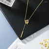 Chaînes Conception Sens Éléments Géométriques Boucle Carrée En Acier Inoxydable Collier Court Bijoux De Mode Coréenne Sexy Chaîne De Cou Pour Femme