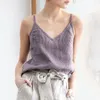 Women's Tanks Camis Vintage Cotton Linen Summer Tank Tops Sleeveless Harajuku Basic Female Top For Girls Camisole Women Clothing Vetement Femme 230317