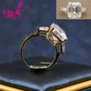 Cluster-Ringe CADERMAY 18k Gold Ring 10x12mm 8ct D VVS1 Smaragdschliff Moissanit Diamant Luxus Verlobung Hochzeit Jahrestag Schmuck