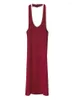 Casual Dresses 2023 O Neck Sleeveless Shoulder Bodycon Mini Dress Basic Women Summer Black Backless Party Sexy Red Clubwear