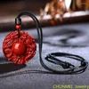 Chains Cinnabar Pendant Men's Chinese Dragons Safety Buckle Red Necklack Female Handmade Of Natural CinnabarChains