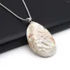 Pendentif Colliers Coquille Naturelle Collier Forme Ovale Blanc Conque Chaîne En Acier Inoxydable Pour Bijoux Femmes Cadeau