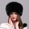 Beanies Beanie/Skull Caps Icymi Natural Fur Hat For Women with Leather Top Mongolian Princess Pompom Winter Warm Tjock Russian Ushank Cap