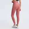 LL Kadın Yoga Tayt Spor Dokuzuncu Pantolon Legging Yüksek Bel Kalça Kaldırma Elastik Rahat koşu pantolonları 6 Renkler