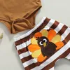 Clothing Sets -07-02 Lioraitiin 0-18M Infant Baby Girl Boy 3Pcs Thanksgiving Day Outfits Long Sleeve Letter Print Romper Turkey Pants Hat 230317