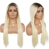 Perruques Synthétiques 613 Ombre Blonde Perruque Racines Synthétiques Brun Droit s pour Femmes Sans Colle s Fibre Résistant À La Chaleur Cosplay 230227