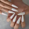 False Nails Sharp Stiletto Tips White Press On Long Matte Full Cover Acrylic Salon Fake Professional Manicure