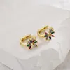 Boucles d'oreilles créoles simples en cuivre, couleur or, petites pour femmes et hommes, Piercing d'oreille de Cartilage, bijoux Pendientes Hombre Mujer, 2023