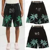 Hommes Shorts Designer Vêtements d'été Island Style Street Tide Trou cassé Crâne Palmier Imprimer Pantalon de survêtement en vrac Cordon de serrage Pantalon en cinq parties