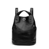 wholesale ladies shoulder bags 3 versions simple solid color leather backpack vertical large capacity wear-resistant retro handbag double zipper bucket bag