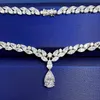 Collana di diamanti Moissanite fatta a mano Collana girocollo in argento sterling 925 per feste per donne Regalo di gioielli con ciondolo da sposa