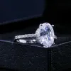 Ringas de banda Rakol Four Pong Set Oval Cubic Zirconia Crystal Engagement Anéis para mulheres Luxo Classic Wedding Anniversary Gift Jóias G230317