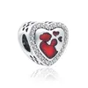 925 argento Fit Pandora Ciondoli originali Ciondolo fai da te Bracciali da donna perline Nuovo squisito ciondolo in argento Cuore rosso