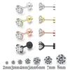 Ohrstecker, 4 Farben, Top, Edelstahl, Unisex, Damen, Herren, rund, Kristall, Zirkon, Ohrstecker, Piercings, modisch, antiallergischer Schmuck