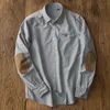 2023 Fashion All-match Loose Tops Male Brand Long-sleeved Patch Clothe Men's Casual Shirts Men Oxford Retro Shirt Japanese Business Trendy