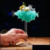 Verres à vin 200ml Creative Pufferfish Cocktail Verre Transparent Gobelet Coupe Avec St Molecar Smoke Bar Party Drinkware Drop Livraison Dhlxe